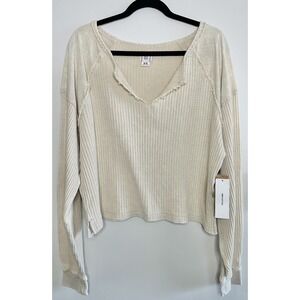 BDG Women's Oversized Waffle Knit Thermal Size M Grunge Worn Distressed NWT